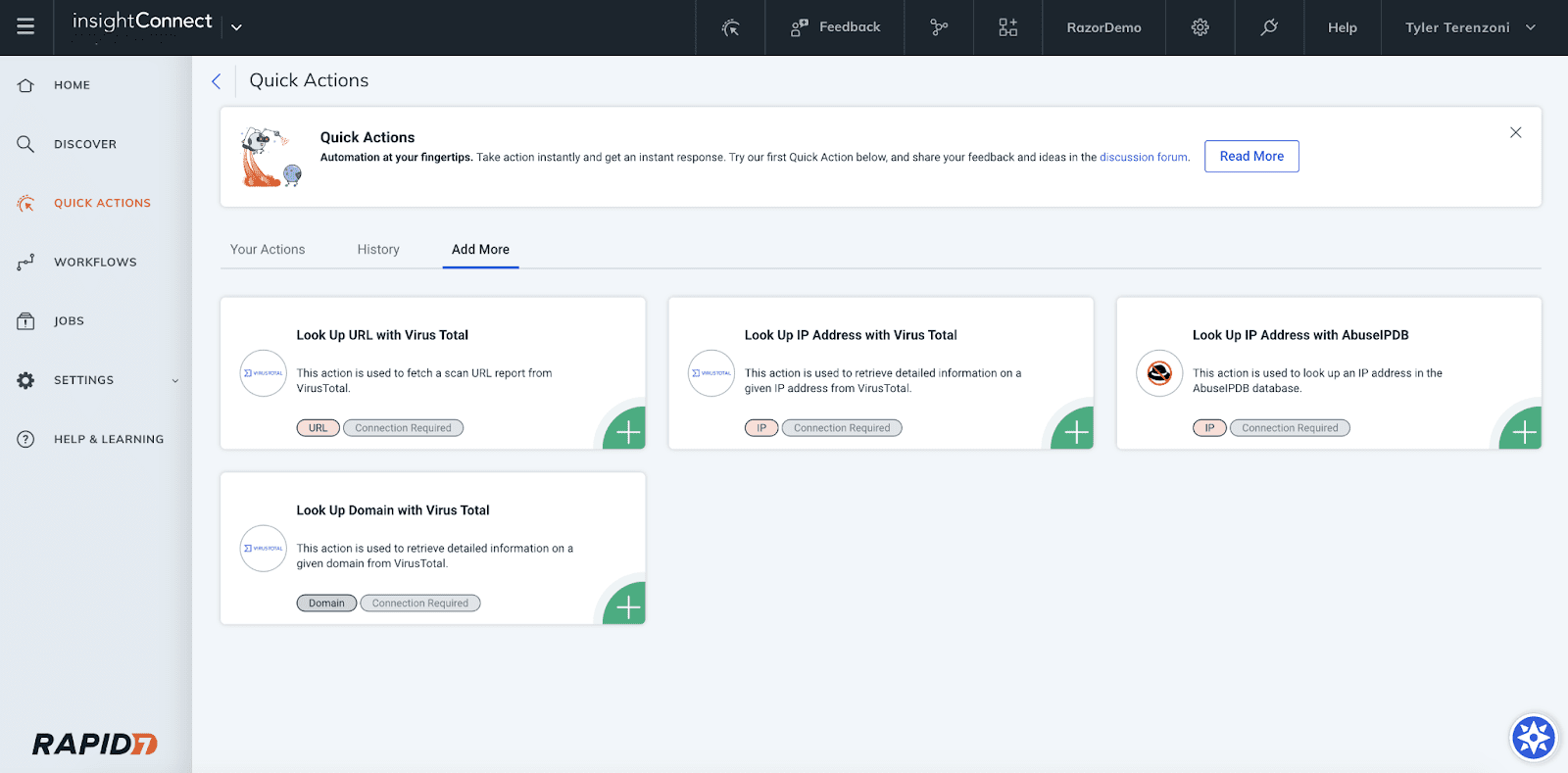 Rapid7 SOAR Dashboard