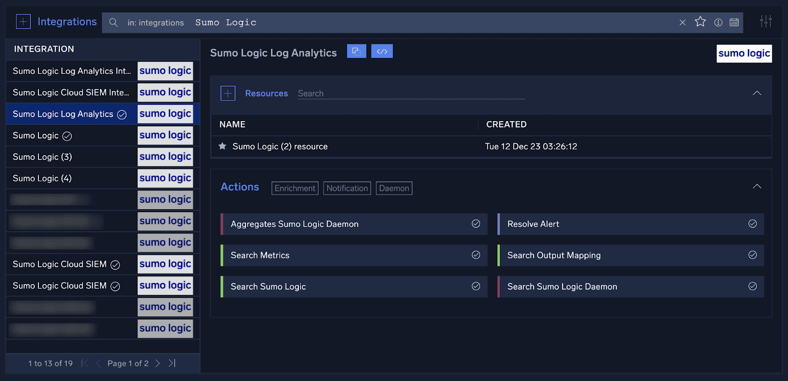 Sumo Logic SOAR Dashboard