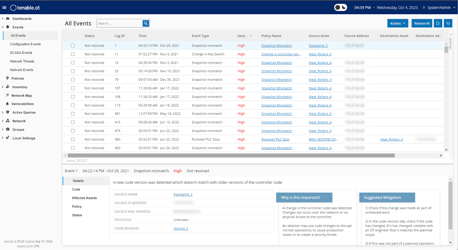 Tennable Dashboard