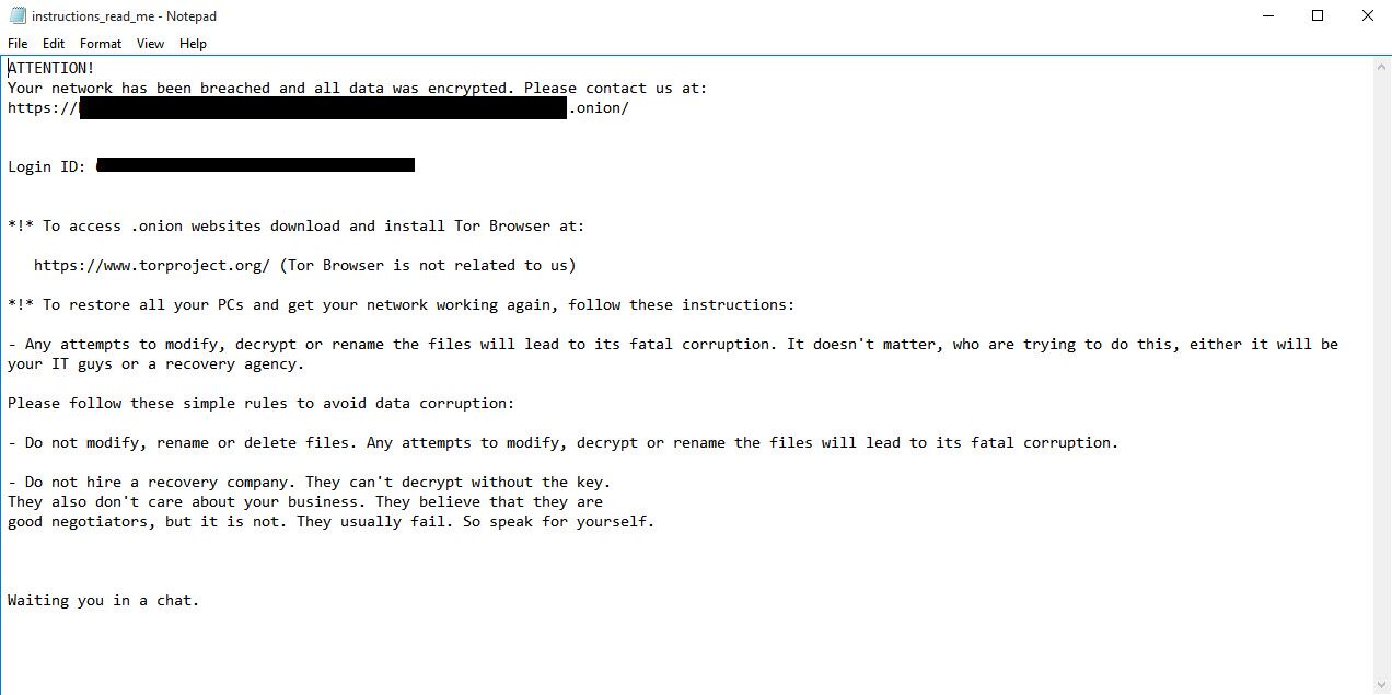 Figure 1 Black Basta ransom note