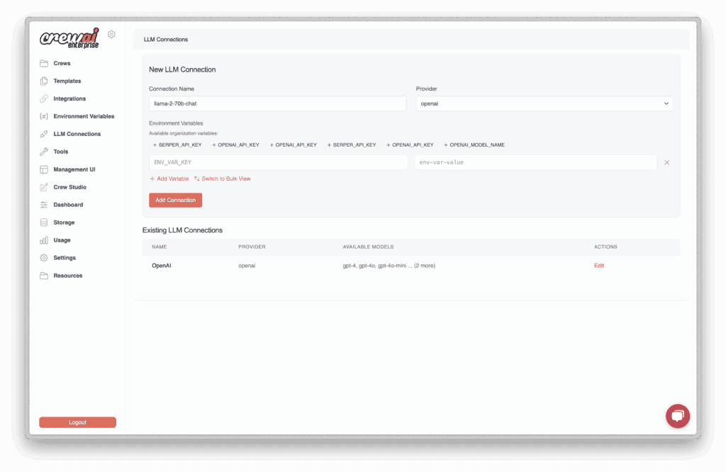 CrewAI Dashboard