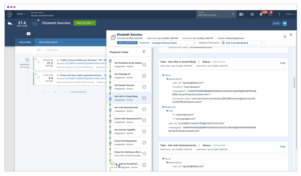 Securonix Dashboard